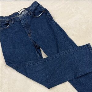 Abercrombie & Fitch Dark Blue women's Straight Jeans curve love